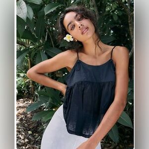 Free People Movement Catch Me Drift Flowy Top Black tank size Large NWOT